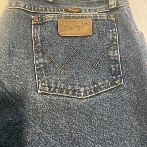 Men-2 Pair Wrangler Jeans with Brown Patch on Pocket 38x32